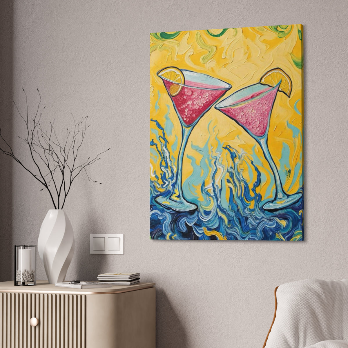 Canvas Wall Art - Refreshing Citrus Drink Unique Design - 'Cosmo Cuties'