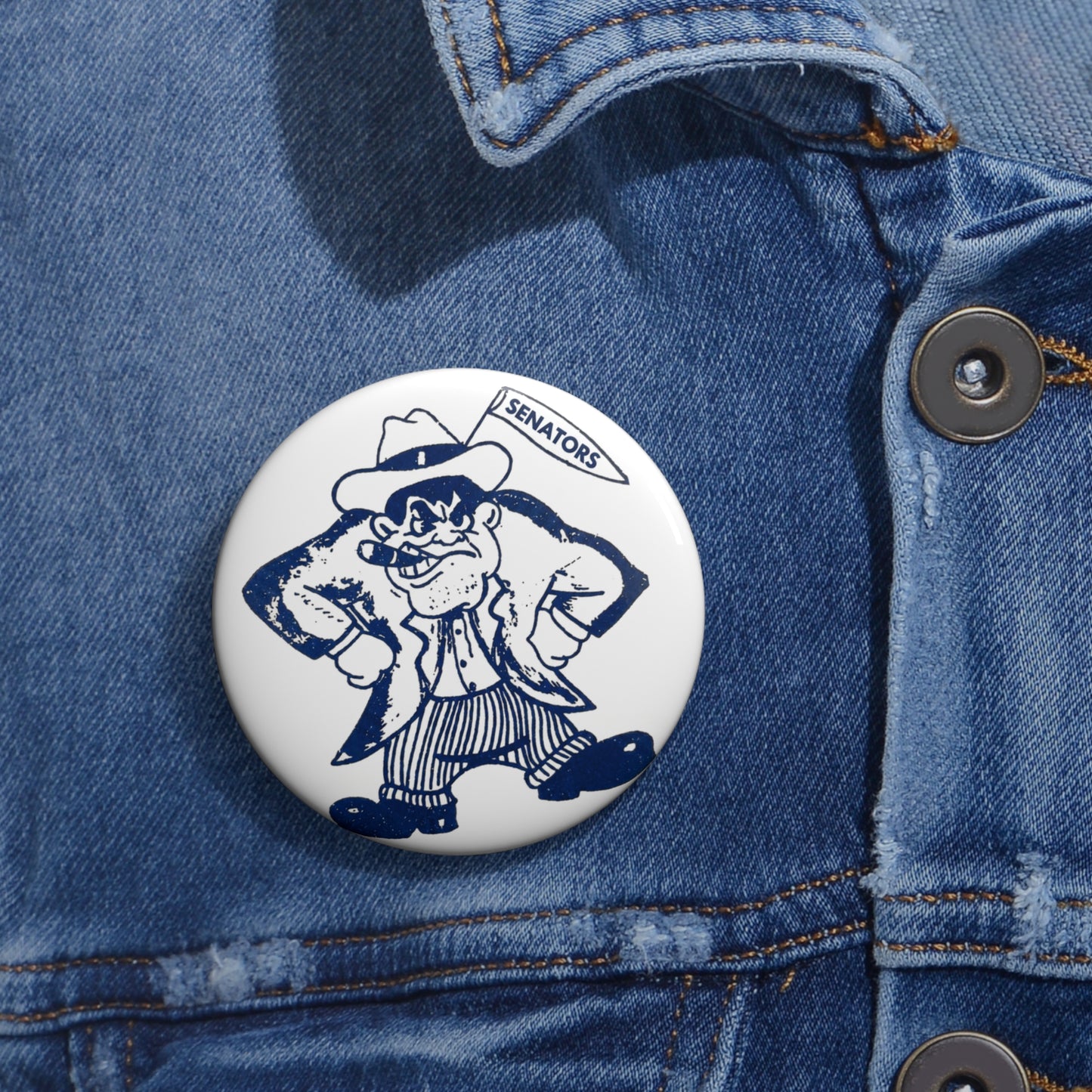 Carson Senators Mascot Pin Button – Custom Team Spirit Button