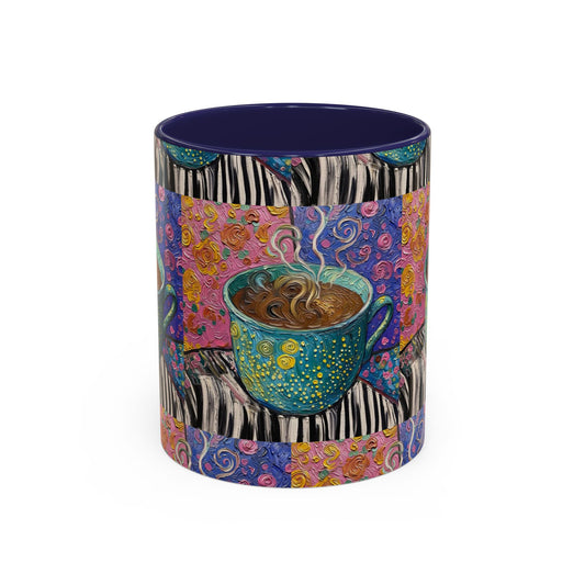 Coffee Mug Colorful Art - Coffee Cup Unique Painterly Design - 'Cup'a Color'