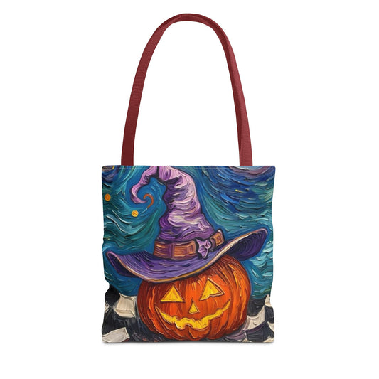 Halloween Tote Bag | Pumpkin After Midnight – Colorful Jack-O'-Lantern artistic design