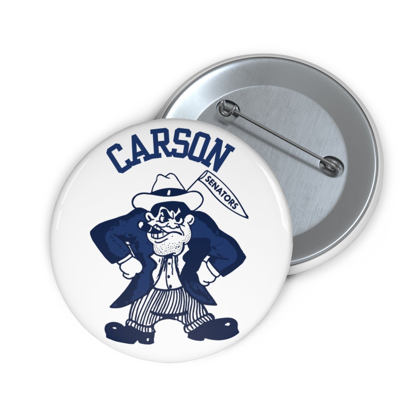 Vintage Carson Senators Mascot Pin Button