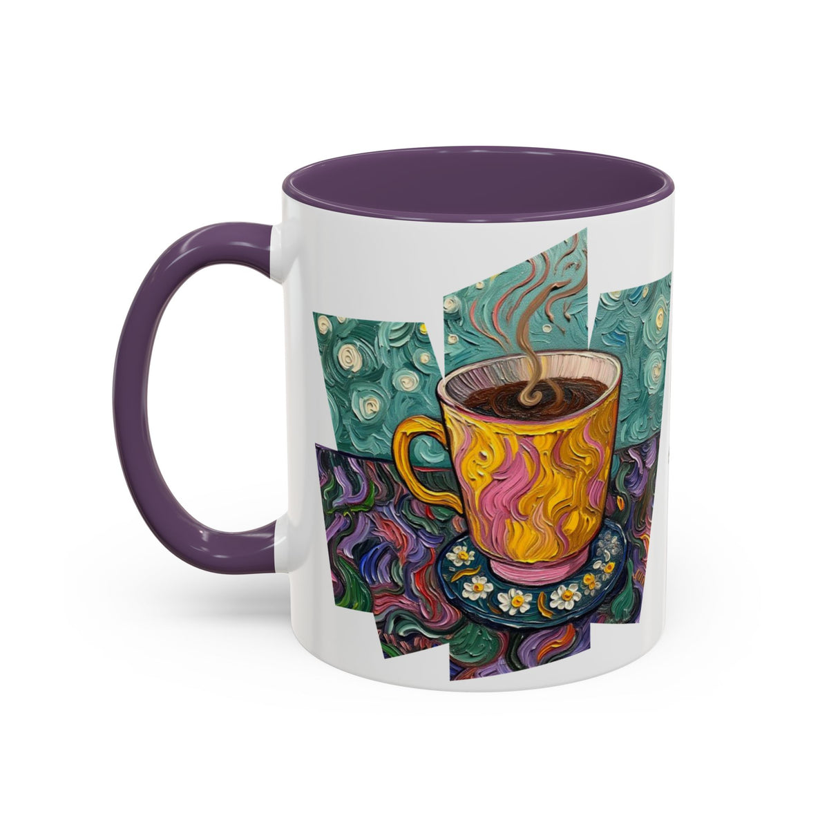 Coffee Mug Colorful Art - Coffee Cup Unique Painterly Design - 'Perk Up'