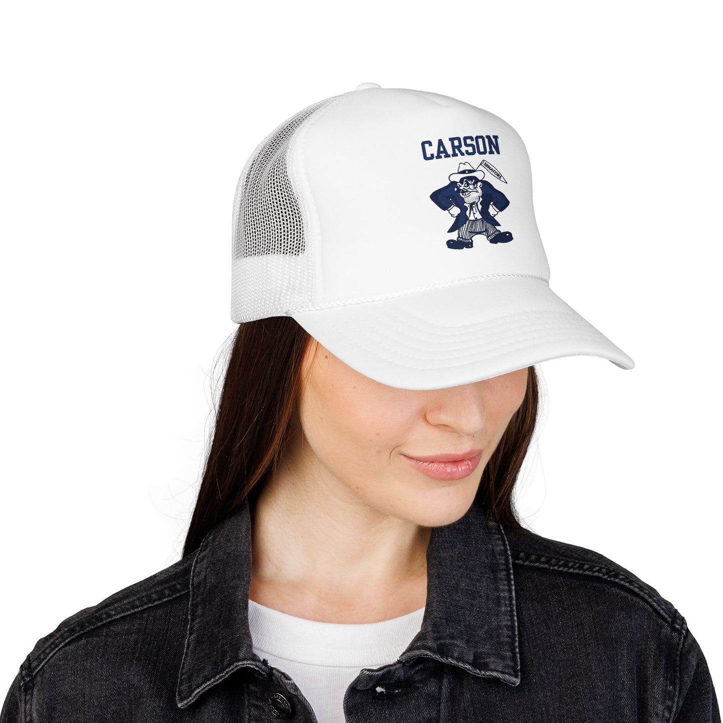 Carson High Senators Trucker Hat with Mascot Design