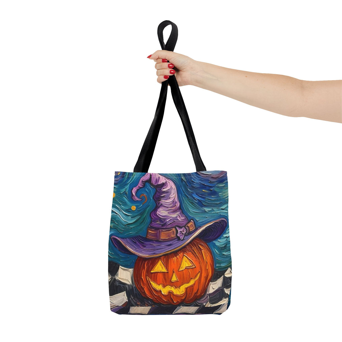 Halloween Tote Bag | Pumpkin After Midnight – Colorful Jack-O'-Lantern artistic design
