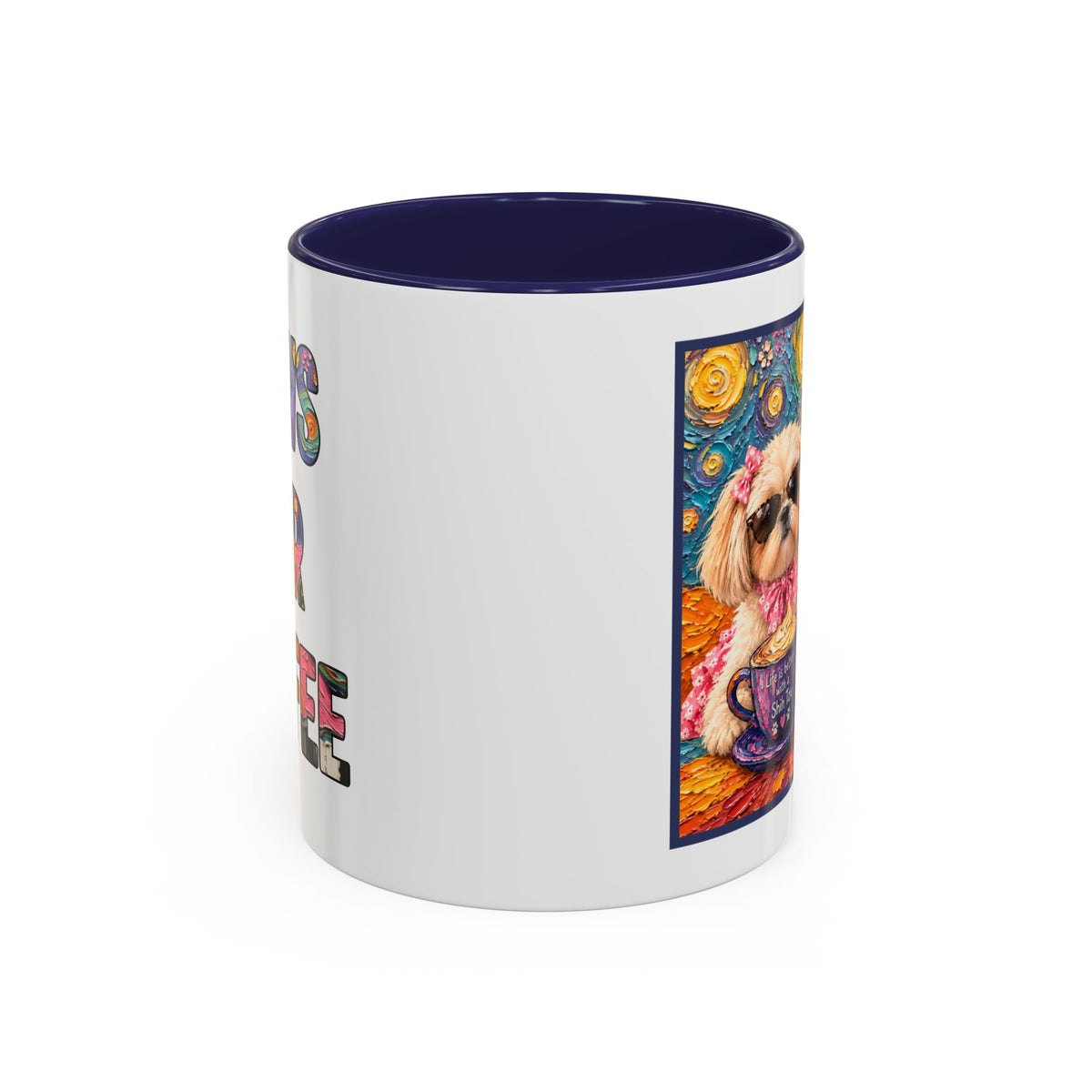 Shih Tzu Coffee Cup - Cute Dog Art - Couple with Teacups-Coffee cups - Paws for Coffee