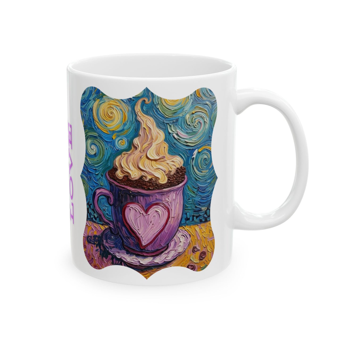 Coffee Mug Colorful Art - Coffee Cup Unique Painterly Design - 'A Latte Love'