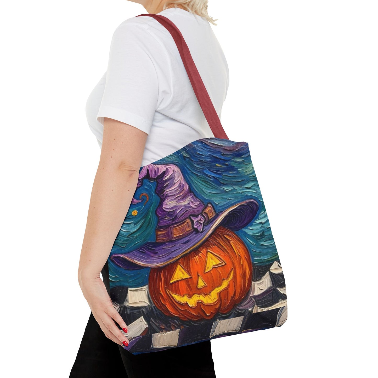 Halloween Tote Bag | Pumpkin After Midnight – Colorful Jack-O'-Lantern artistic design