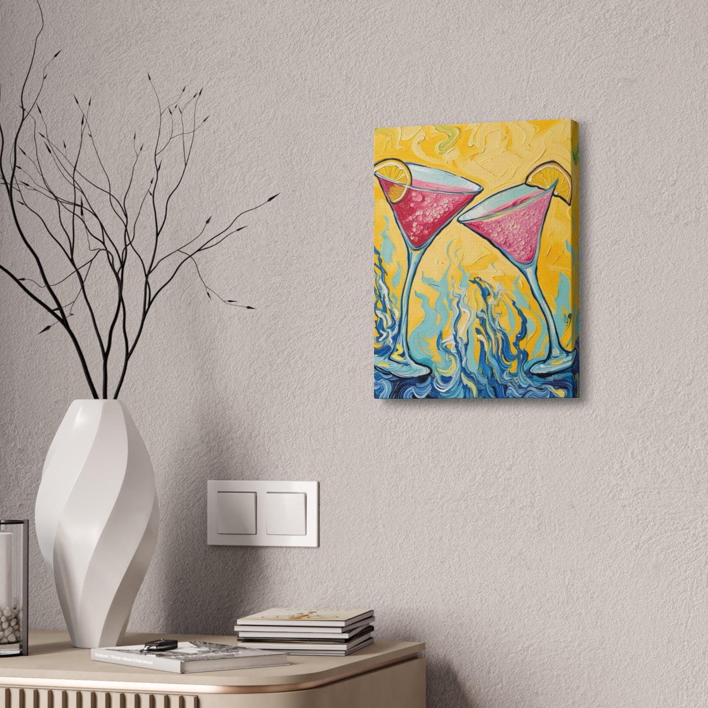 Canvas Wall Art - Refreshing Citrus Drink Unique Design - 'Cosmo Cuties'