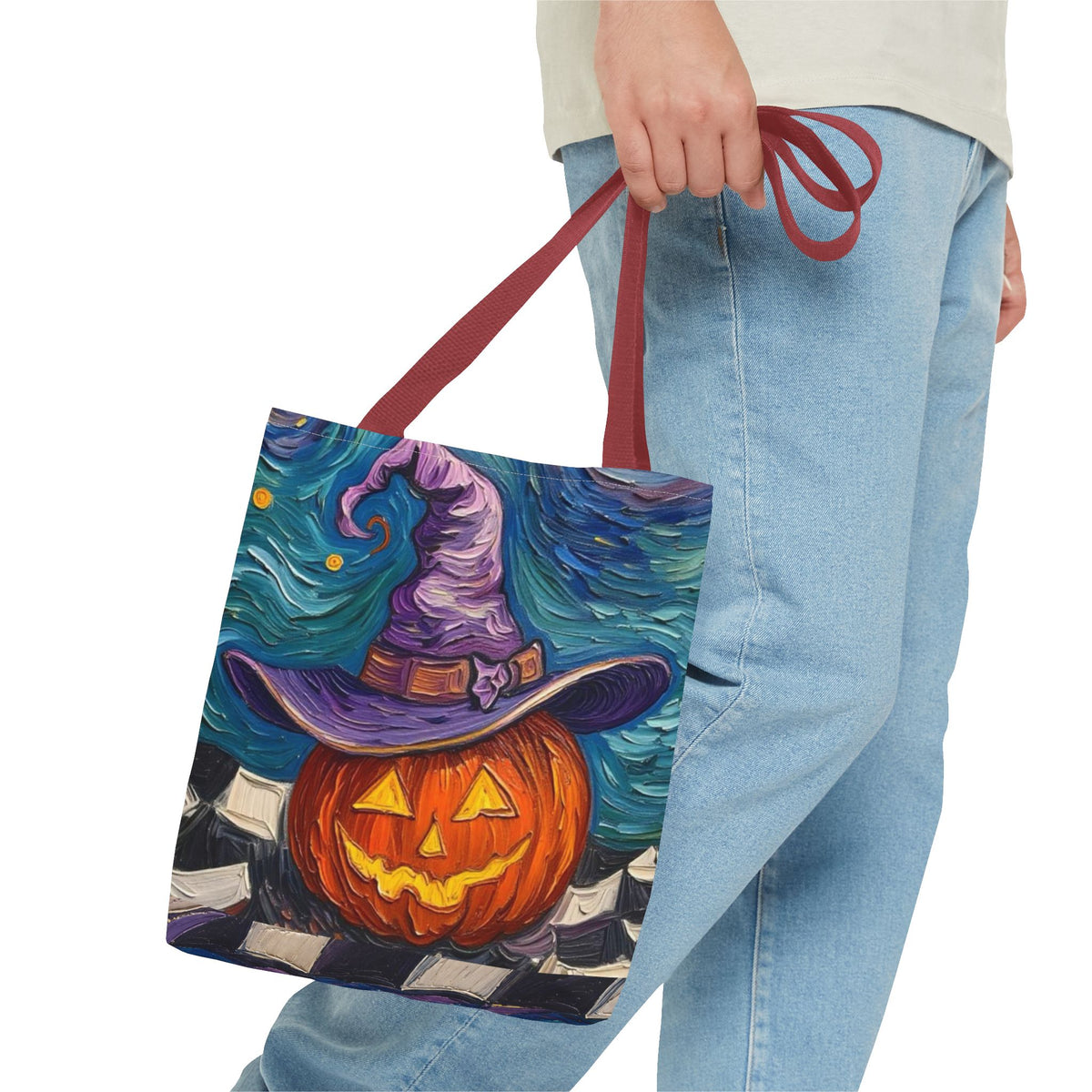 Halloween Tote Bag | Pumpkin After Midnight – Colorful Jack-O'-Lantern artistic design
