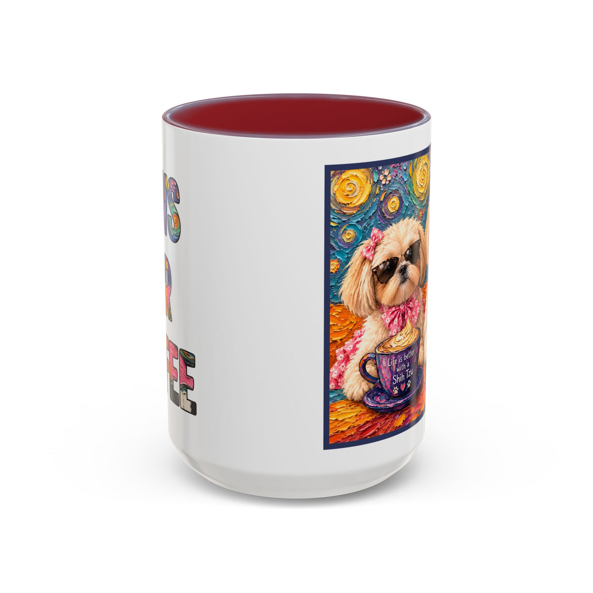 Shih Tzu Coffee Cup - Cute Dog Art - Couple with Teacups-Coffee cups - Paws for Coffee