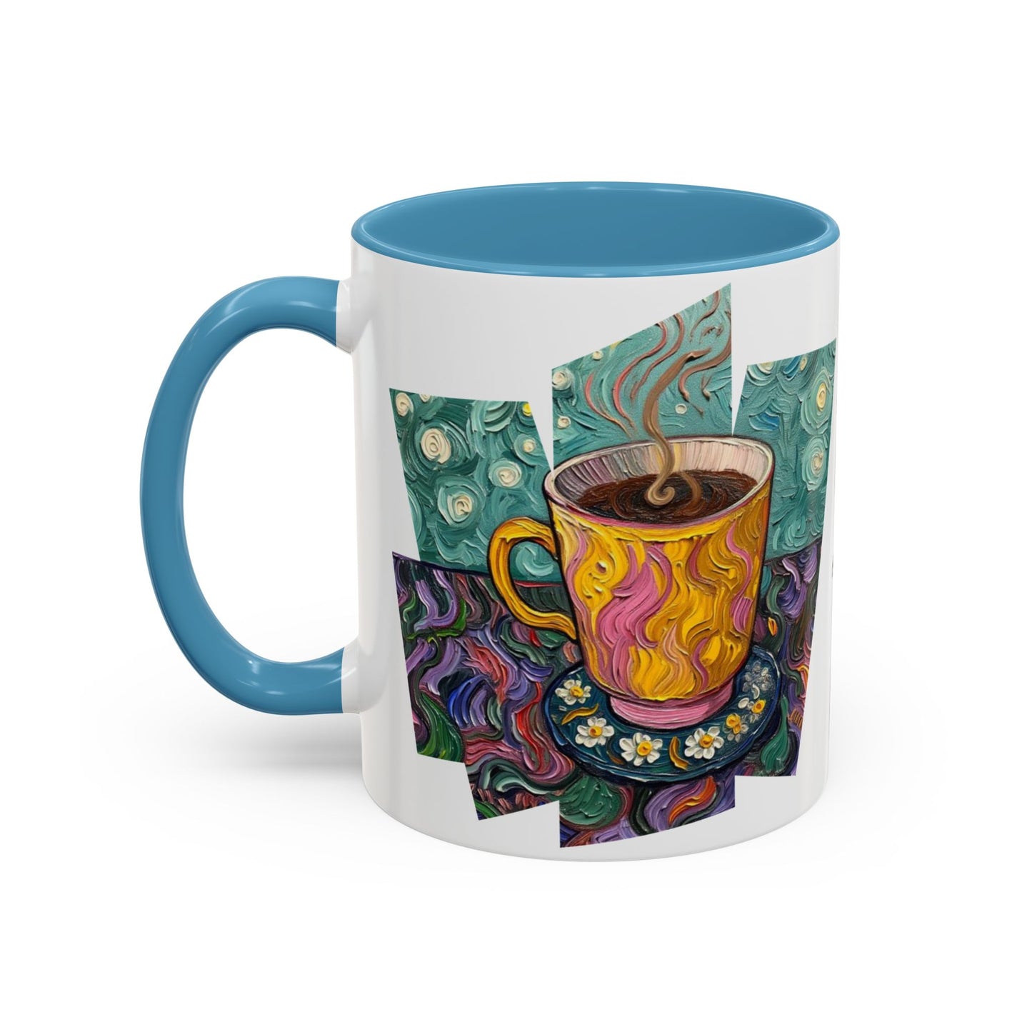 Coffee Mug Colorful Art - Coffee Cup Unique Painterly Design - 'Perk Up'