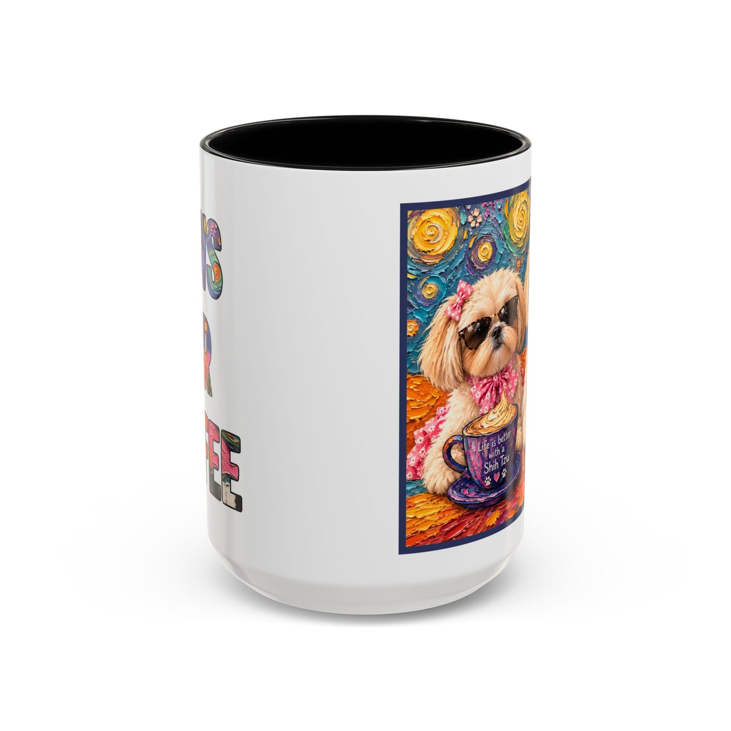 Shih Tzu Coffee Cup - Cute Dog Art - Couple with Teacups-Coffee cups - Paws for Coffee