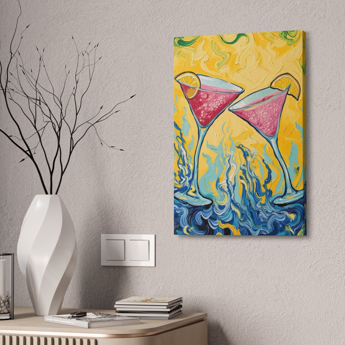Canvas Wall Art - Refreshing Citrus Drink Unique Design - 'Cosmo Cuties'