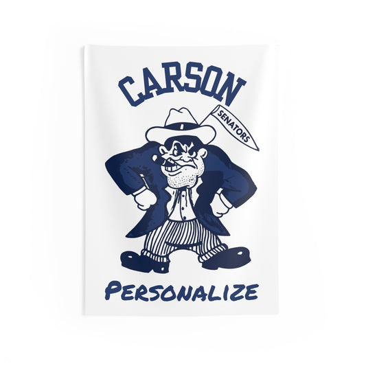 Vintage Carson Senators Mascot Wall Tapestry – Vintage School Spirit Decor