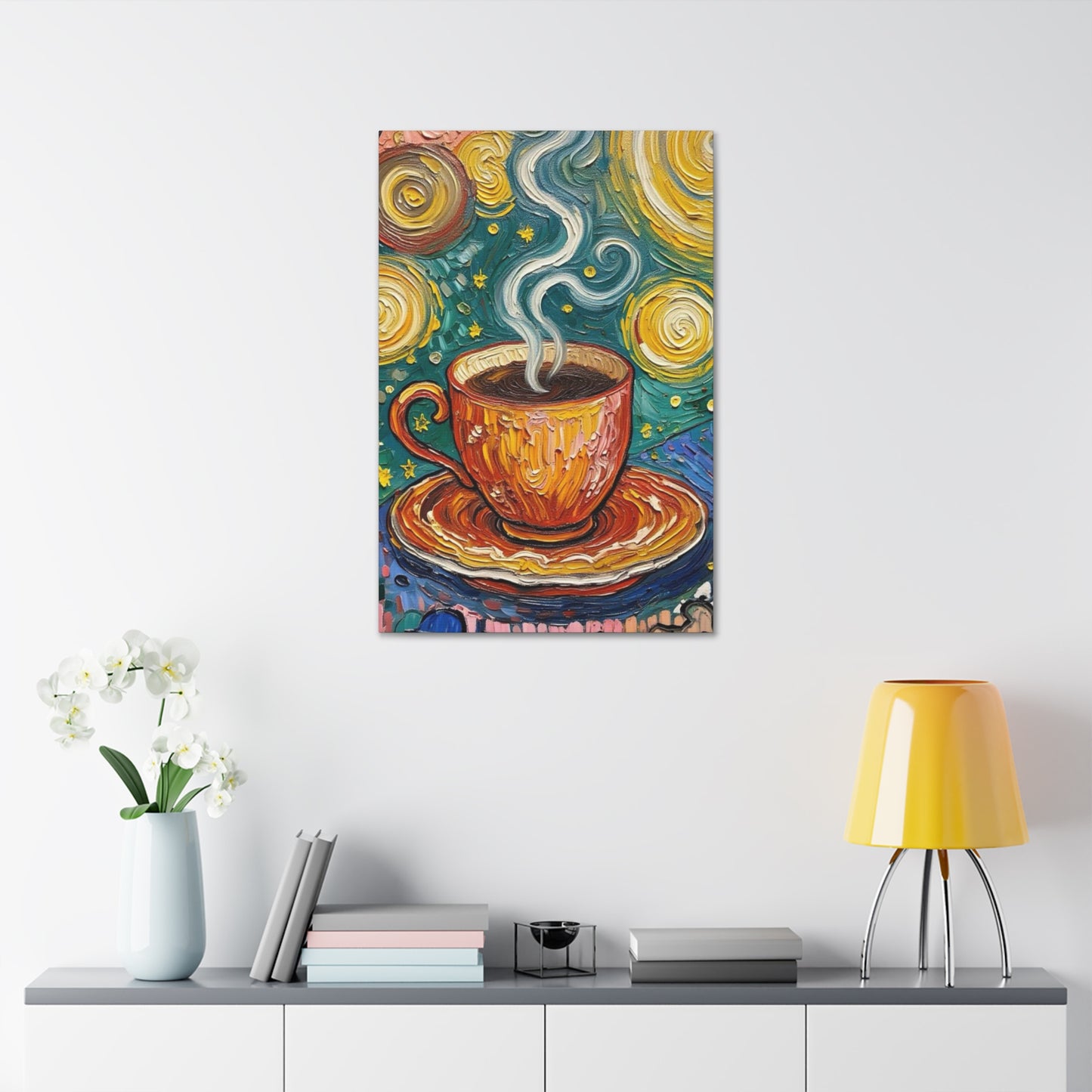 Coffee Starry Night Canvas Print — Stretched 1.5" Wall Art