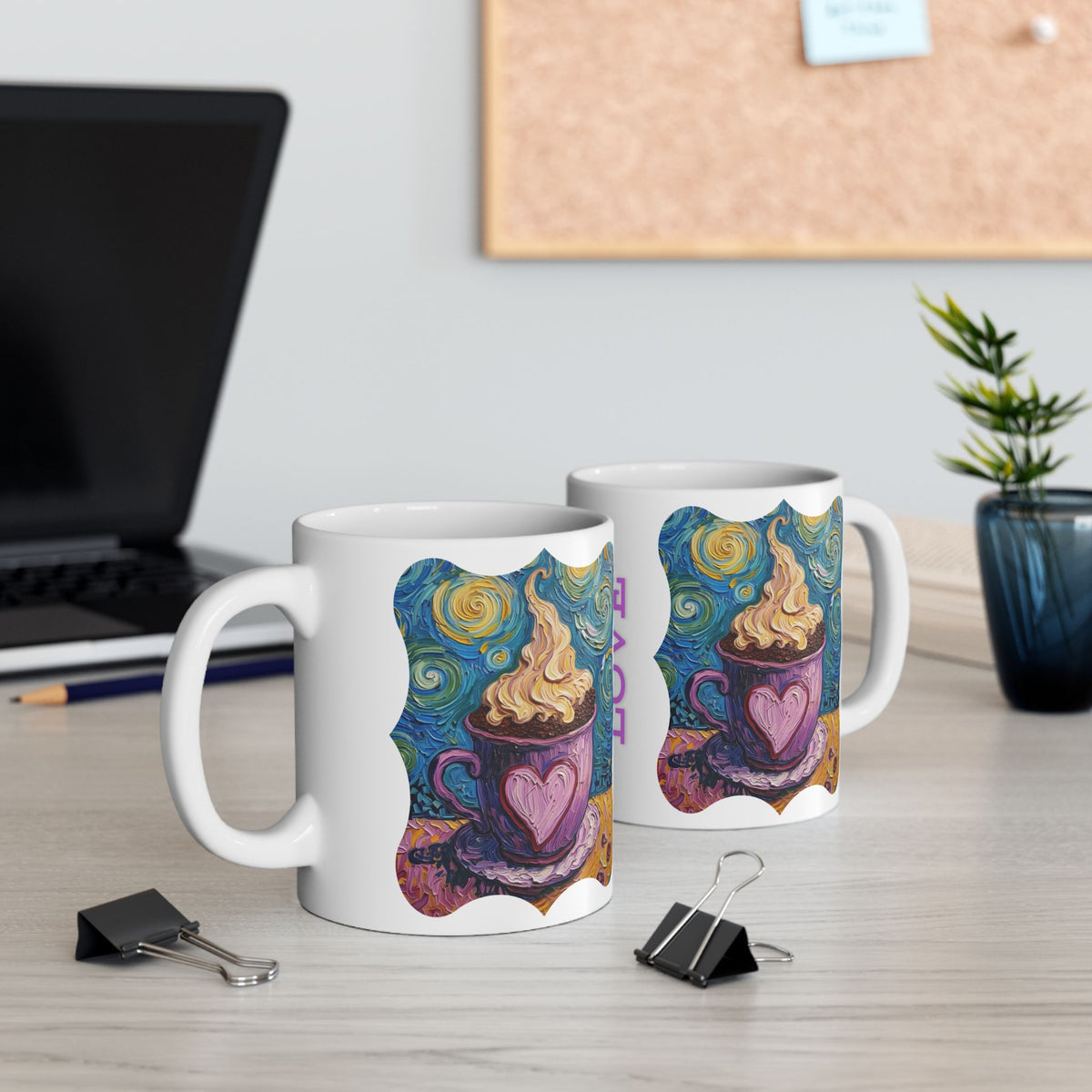 Coffee Mug Colorful Art - Coffee Cup Unique Painterly Design - 'A Latte Love'