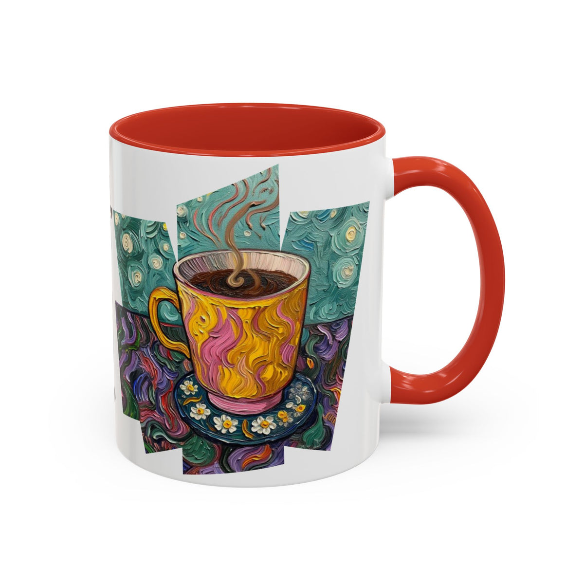 Coffee Mug Colorful Art - Coffee Cup Unique Painterly Design - 'Perk Up'