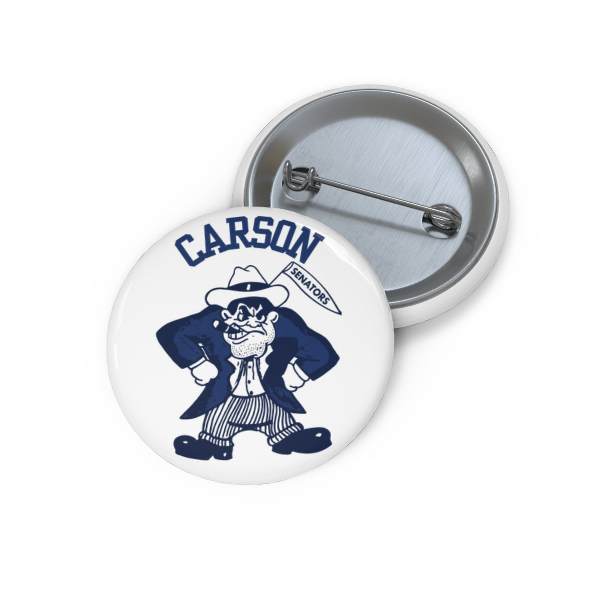 Vintage Carson Senators Mascot Pin Button