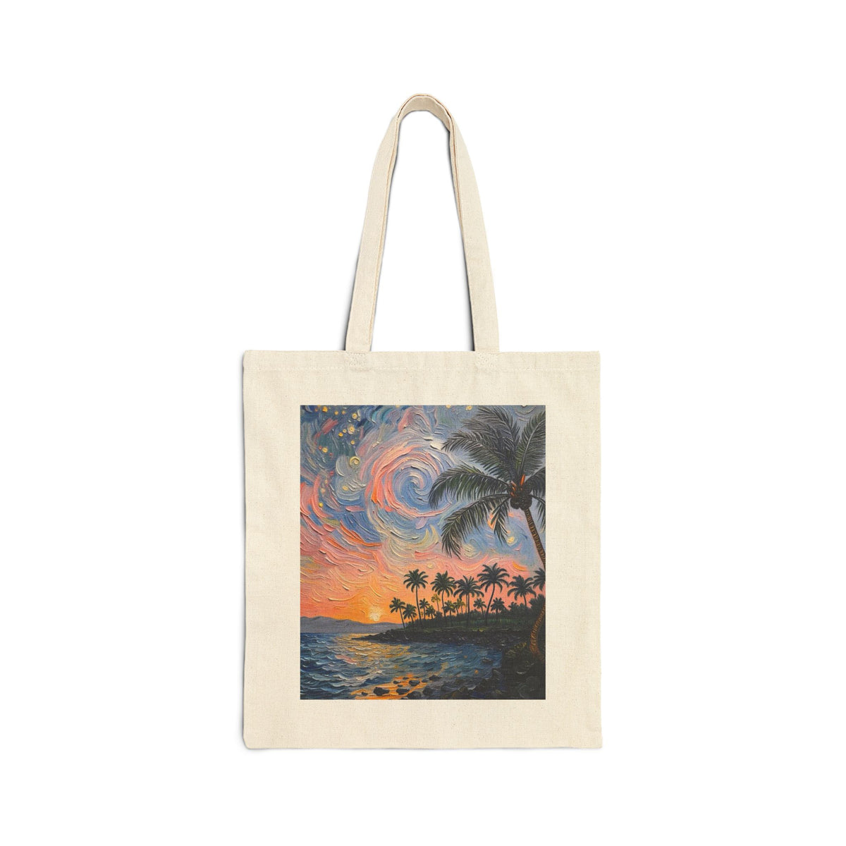 Tote — Tropical Sunset Palm Beach Canvas Tote