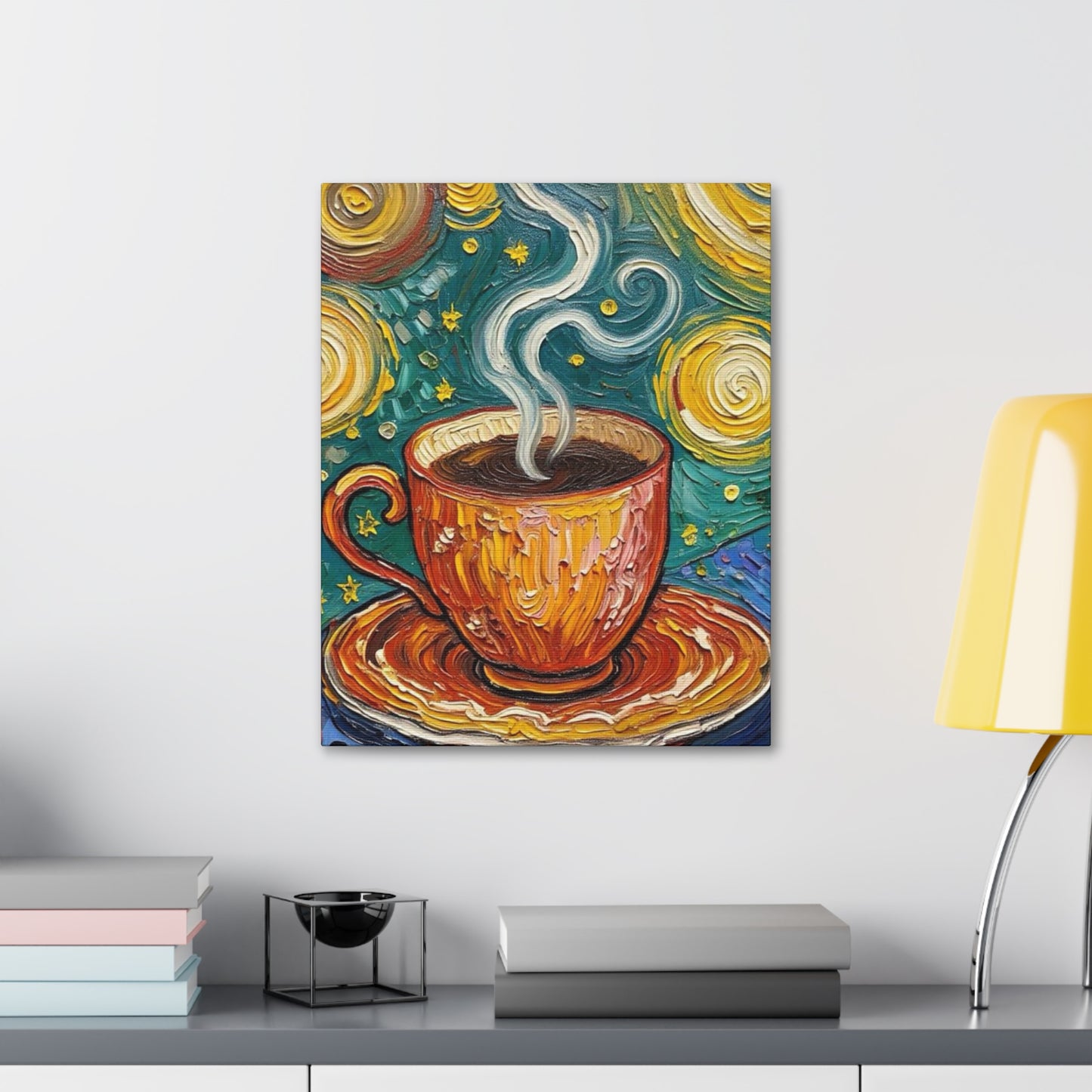 Coffee Starry Night Canvas Print — Stretched 1.5" Wall Art