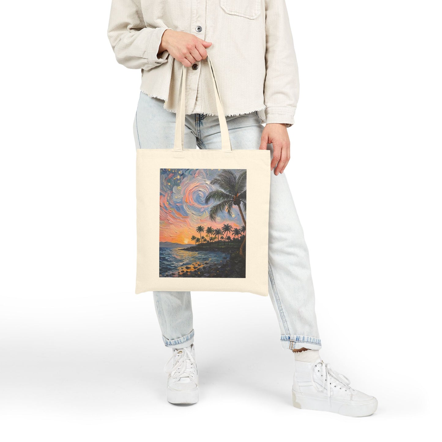 Tote — Tropical Sunset Palm Beach Canvas Tote