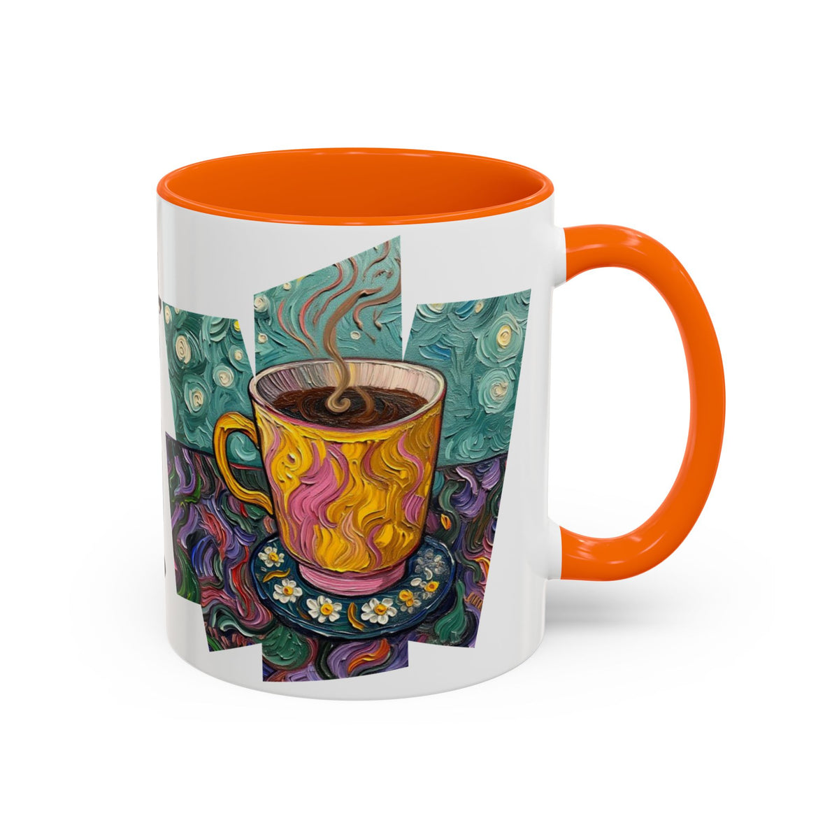 Coffee Mug Colorful Art - Coffee Cup Unique Painterly Design - 'Perk Up'