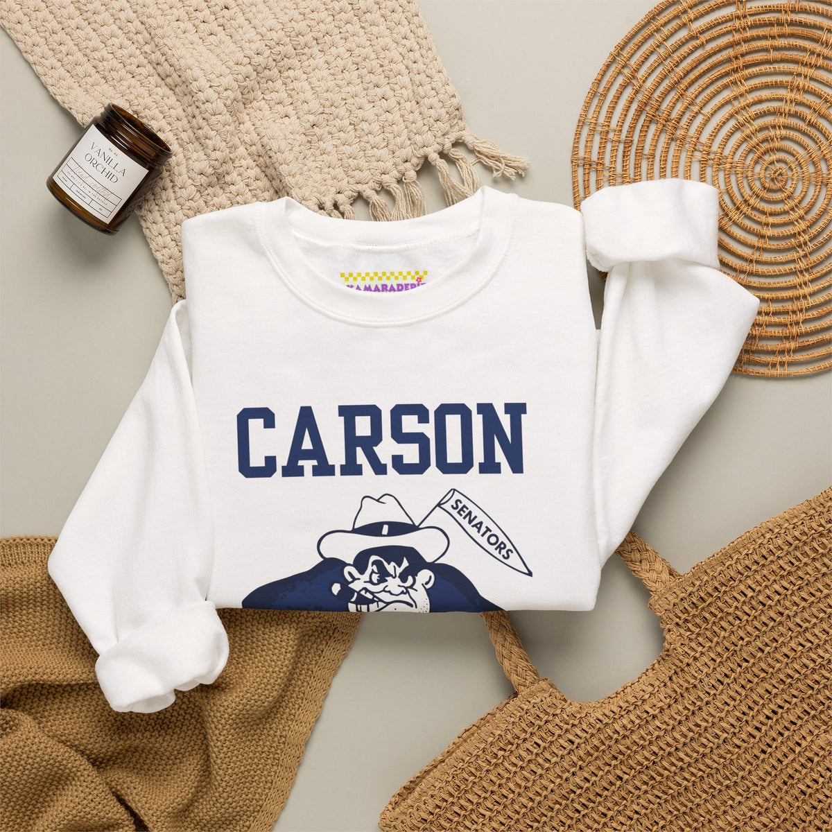 Vintage Carson Senators Mascot Crewneck Sweatshirt