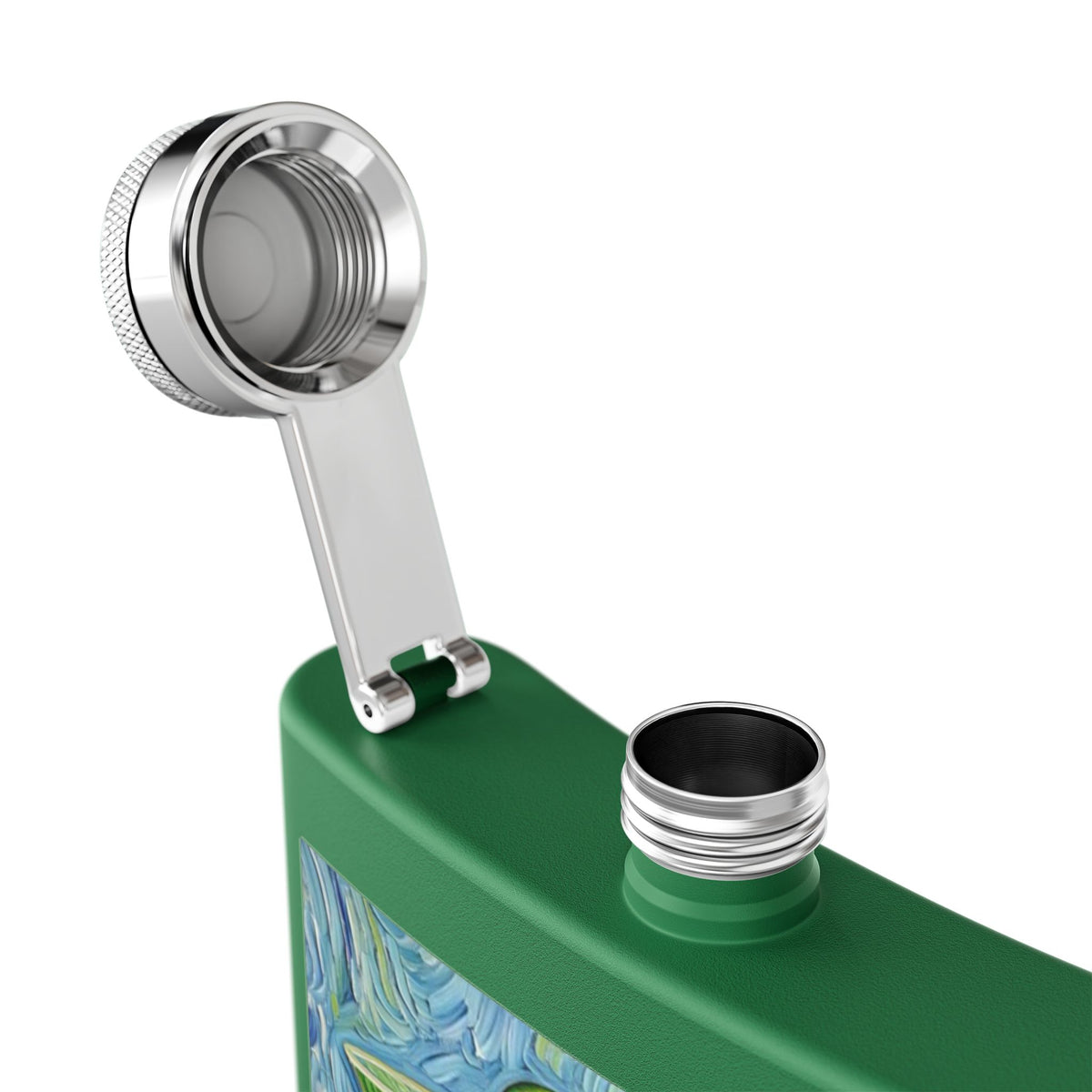 Flask - Stainless Steel 6oz - Colorful Cocktail Splash - Whimsical Artwork - 'Cheers, Darling'
