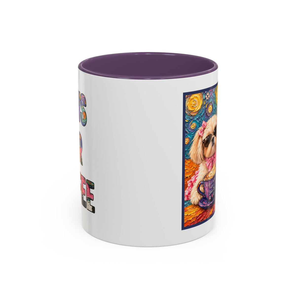 Shih Tzu Coffee Cup - Cute Dog Art - Couple with Teacups-Coffee cups - Paws for Coffee
