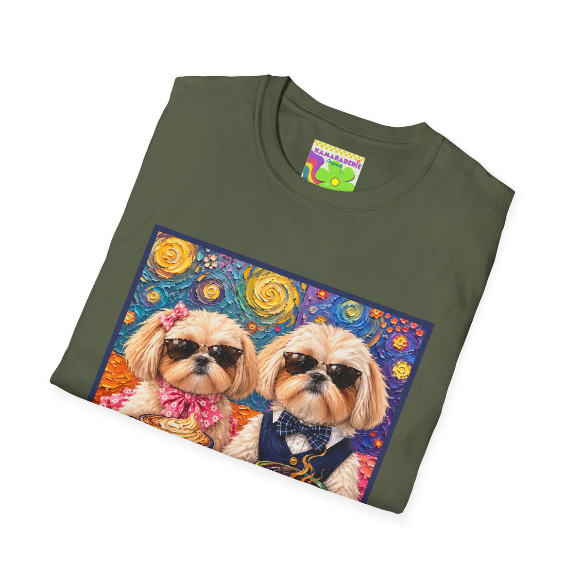 Shih Tzu Coffee Date T-Shirt - Cute Couple - Dogs with Teacups - Paws for Coffee