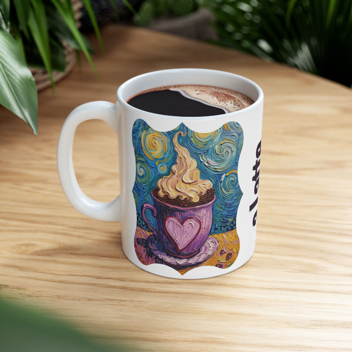 Coffee Mug Colorful Art - Coffee Cup Unique Painterly Design - 'A Latte Love'
