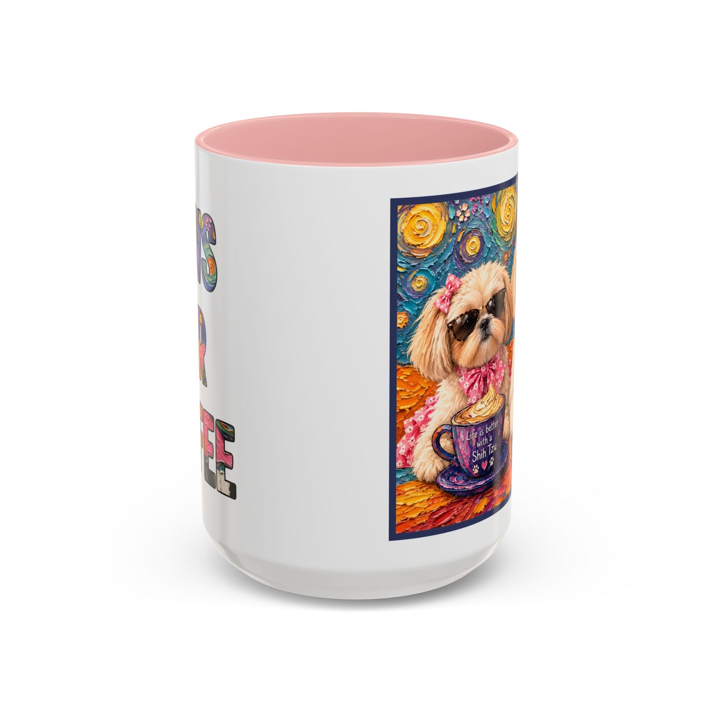 Shih Tzu Coffee Cup - Cute Dog Art - Couple with Teacups-Coffee cups - Paws for Coffee