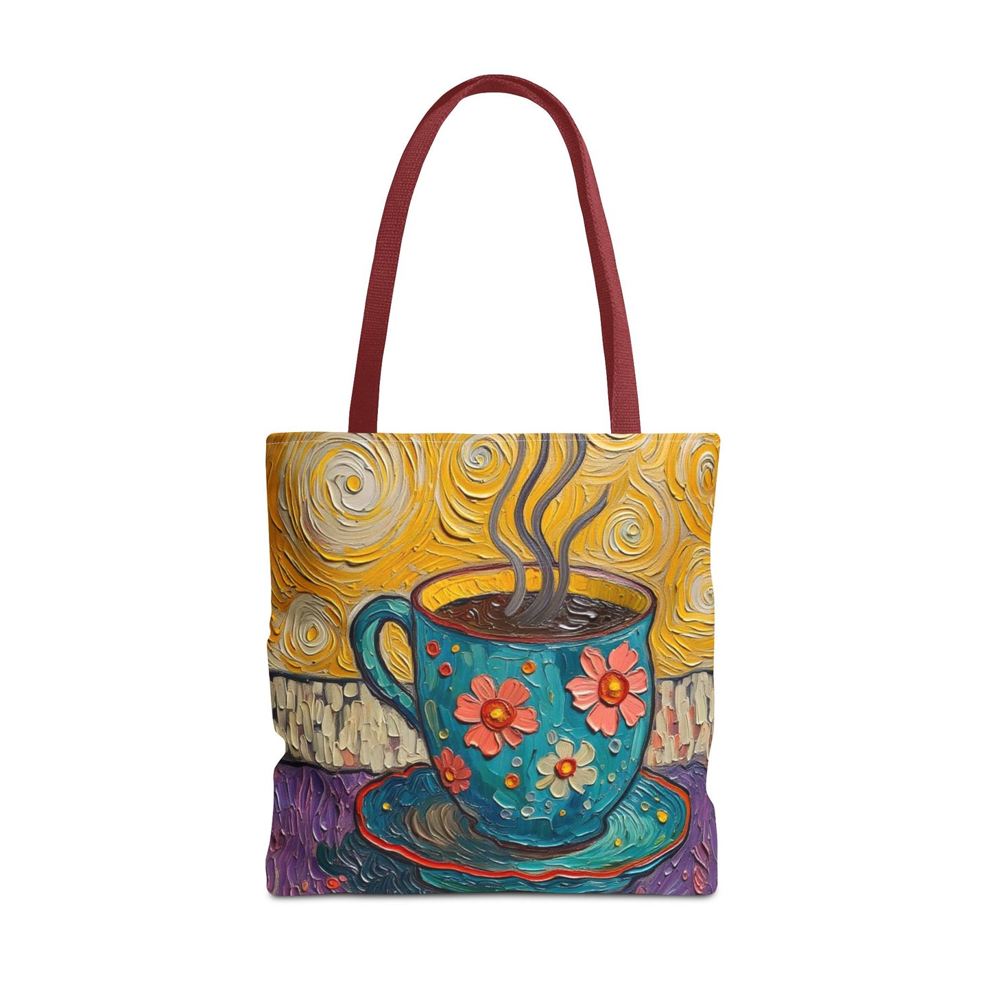 Tote Bag - Flower Coffee Cup - Painterly Style Design - 'Rich Roast'