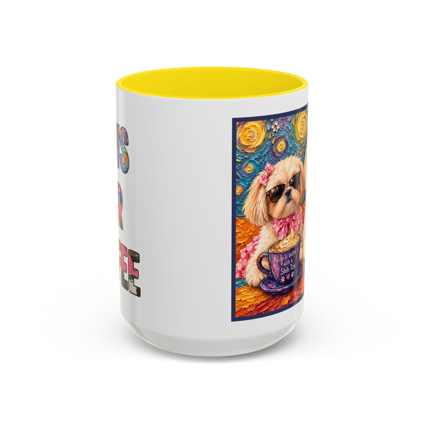 Shih Tzu Coffee Cup - Cute Dog Art - Couple with Teacups-Coffee cups - Paws for Coffee