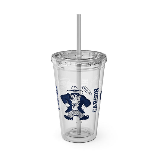 Vintage Carson Senators Mascot Acrylic Tumbler - 16 oz