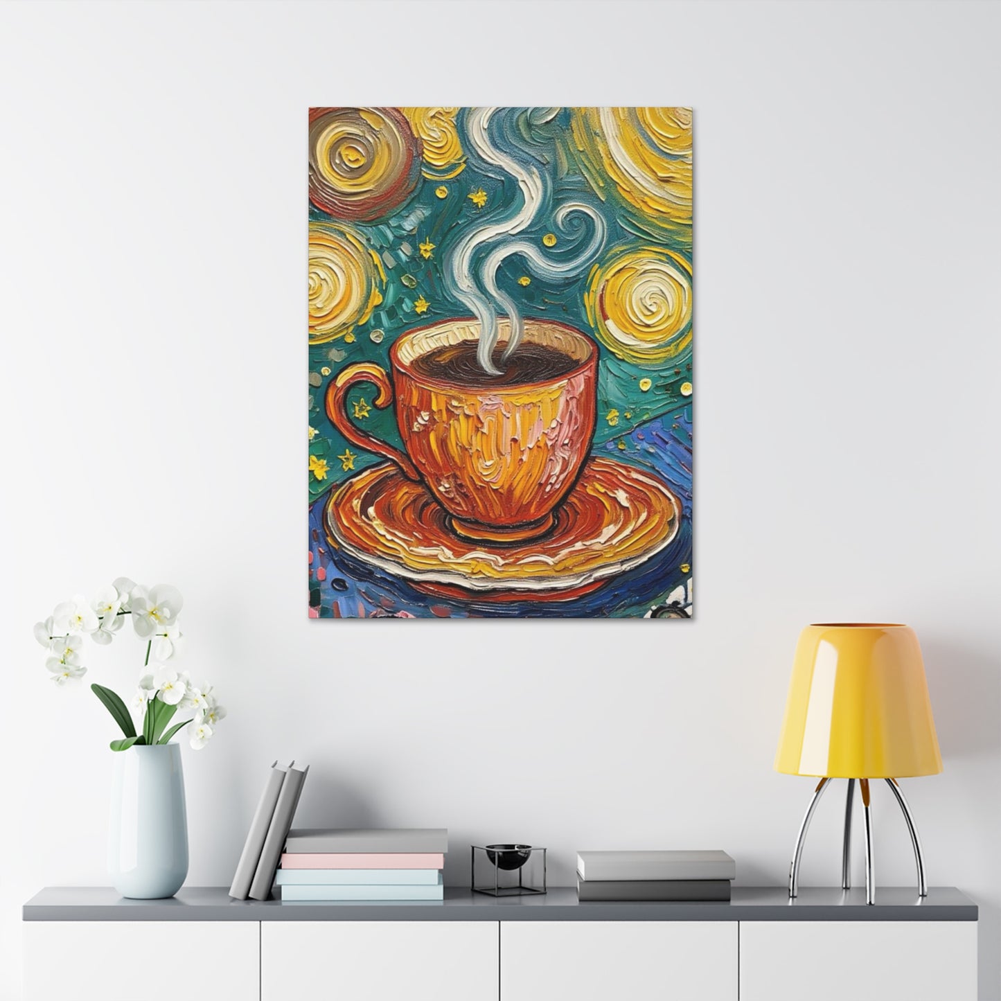 Coffee Starry Night Canvas Print — Stretched 1.5" Wall Art