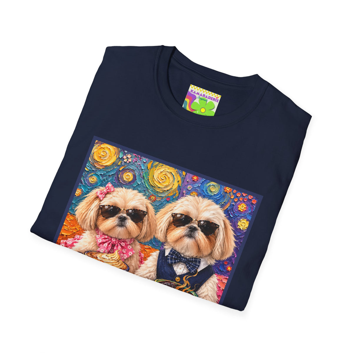 Shih Tzu Coffee Date T-Shirt - Cute Couple - Dogs with Teacups - Paws for Coffee