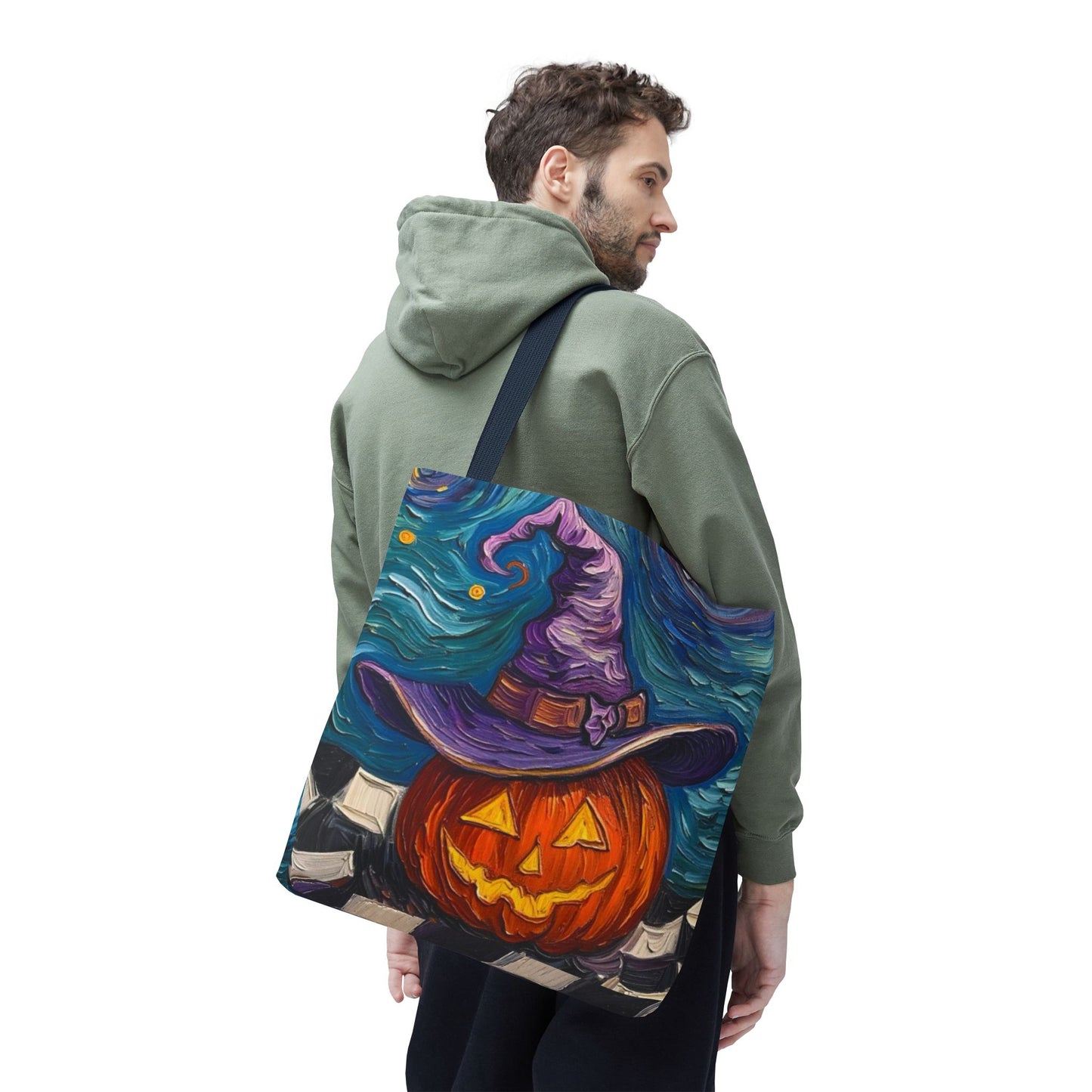 Halloween Tote Bag | Pumpkin After Midnight – Colorful Jack-O'-Lantern artistic design
