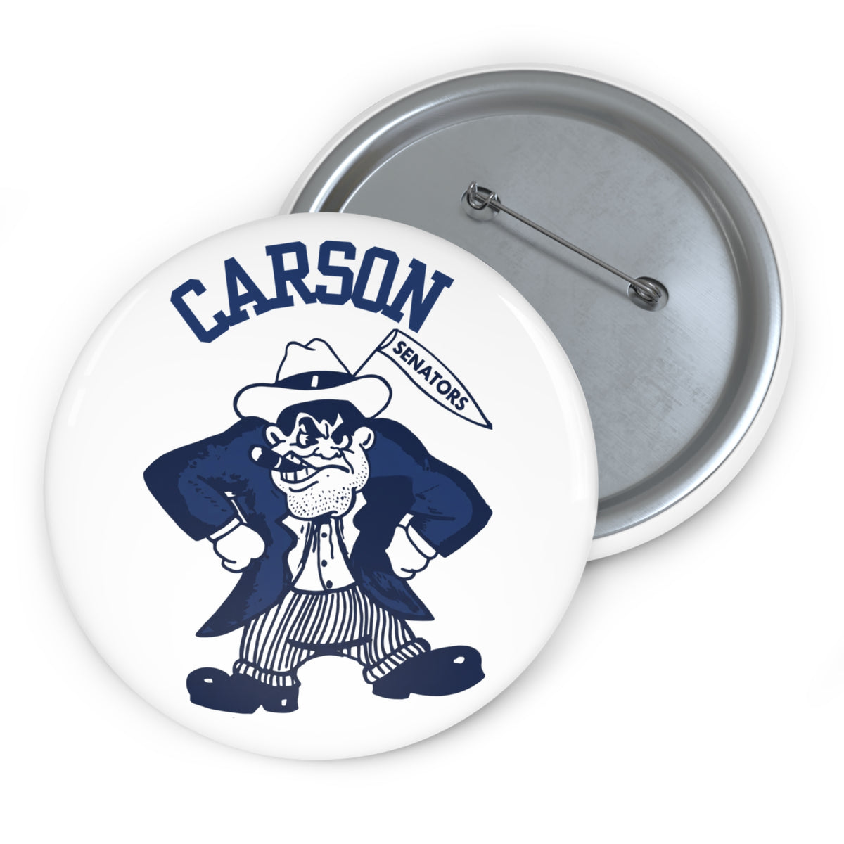 Vintage Carson Senators Mascot Pin Button