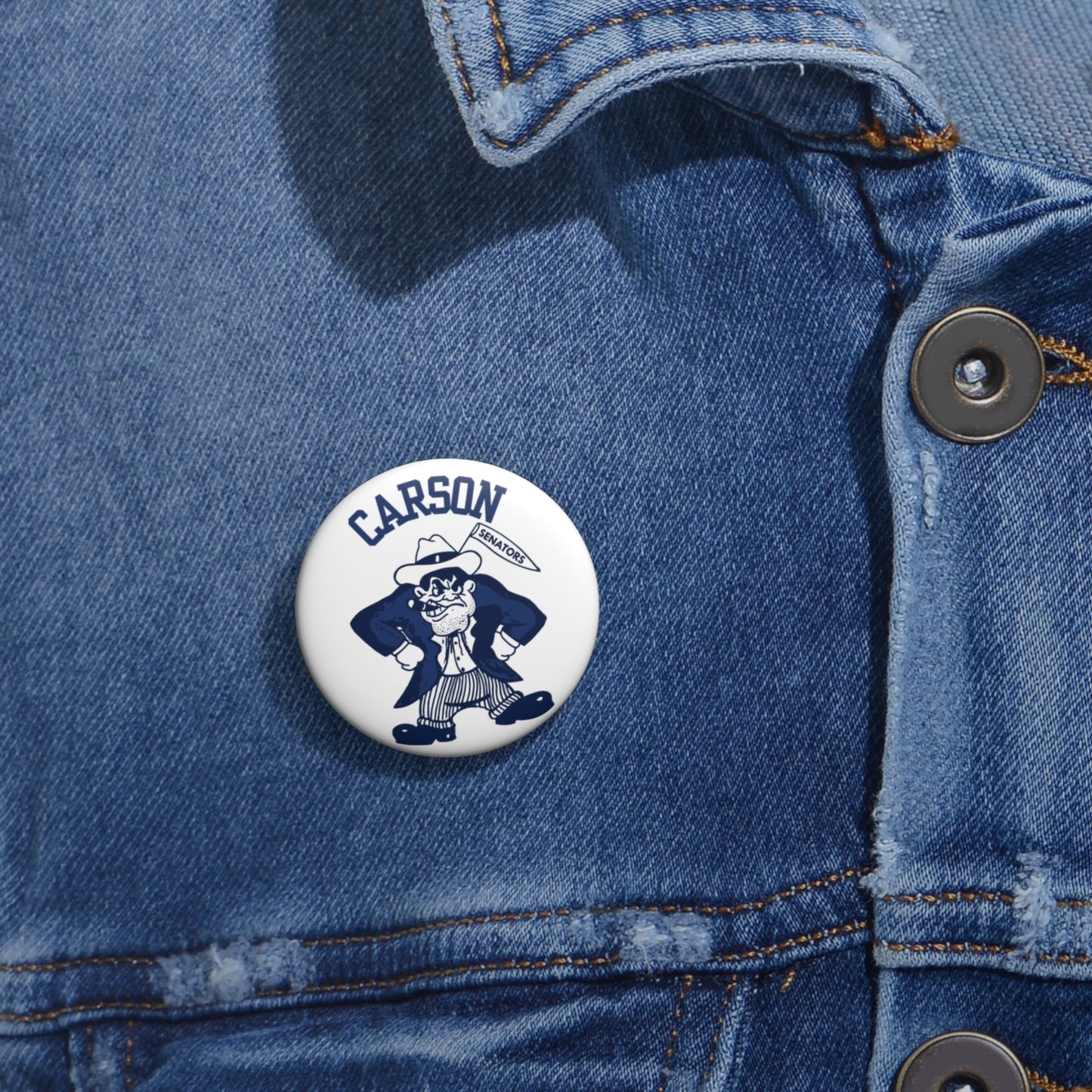 Vintage Carson Senators Mascot Pin Button