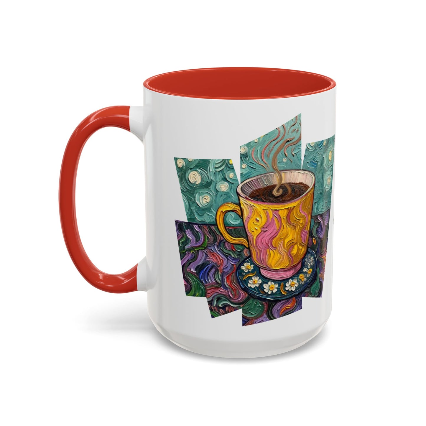 Coffee Mug Colorful Art - Coffee Cup Unique Painterly Design - 'Perk Up'