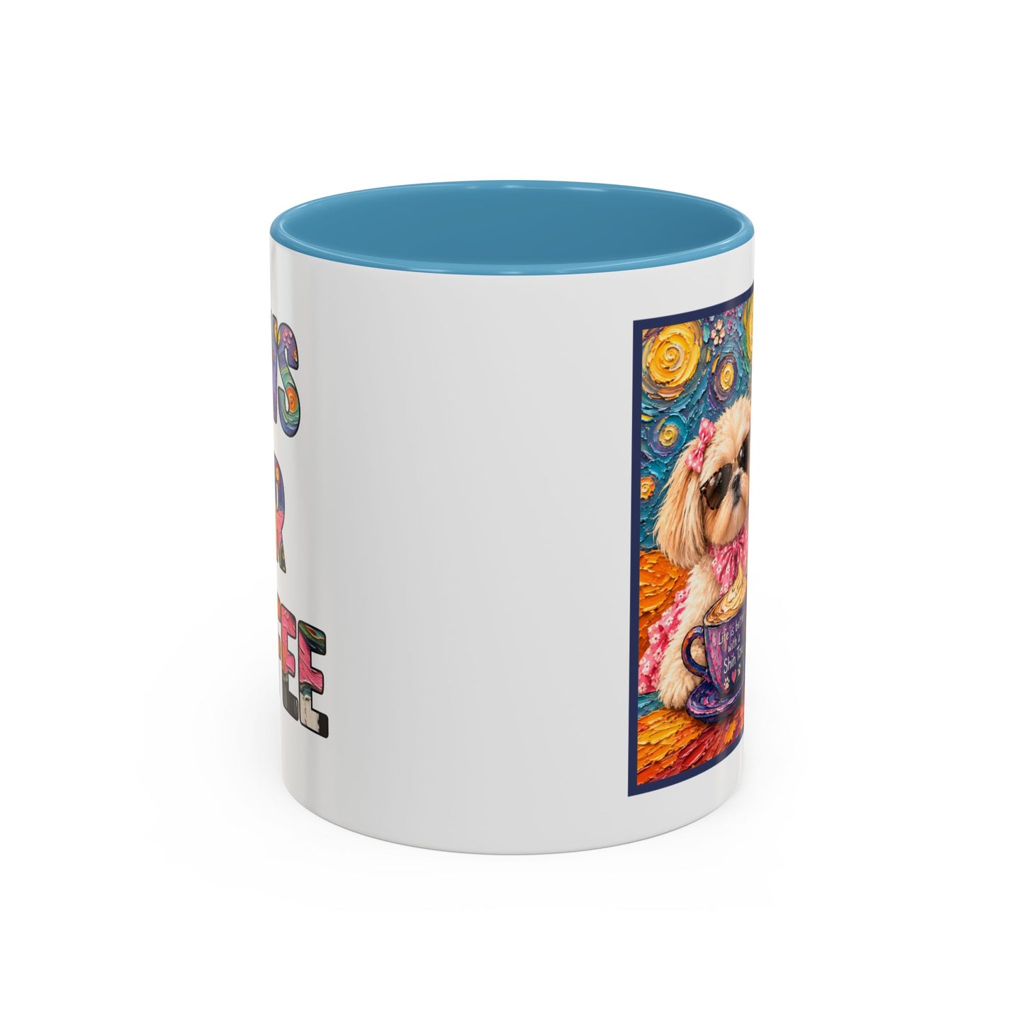 Shih Tzu Coffee Cup - Cute Dog Art - Couple with Teacups-Coffee cups - Paws for Coffee