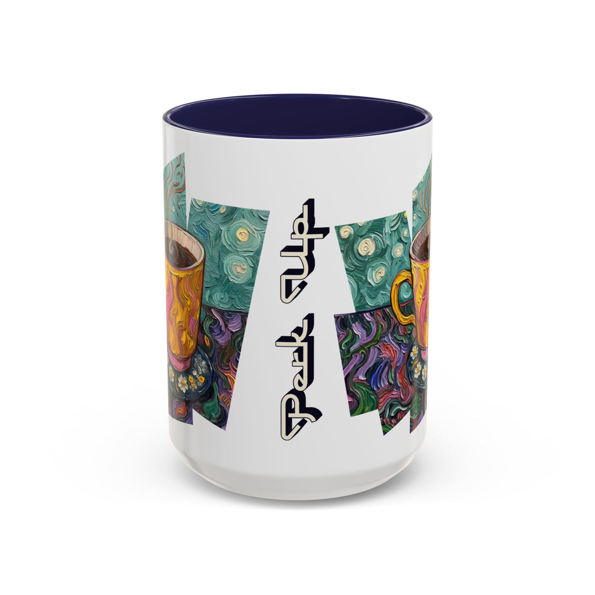 Coffee Mug Colorful Art - Coffee Cup Unique Painterly Design - 'Perk Up'