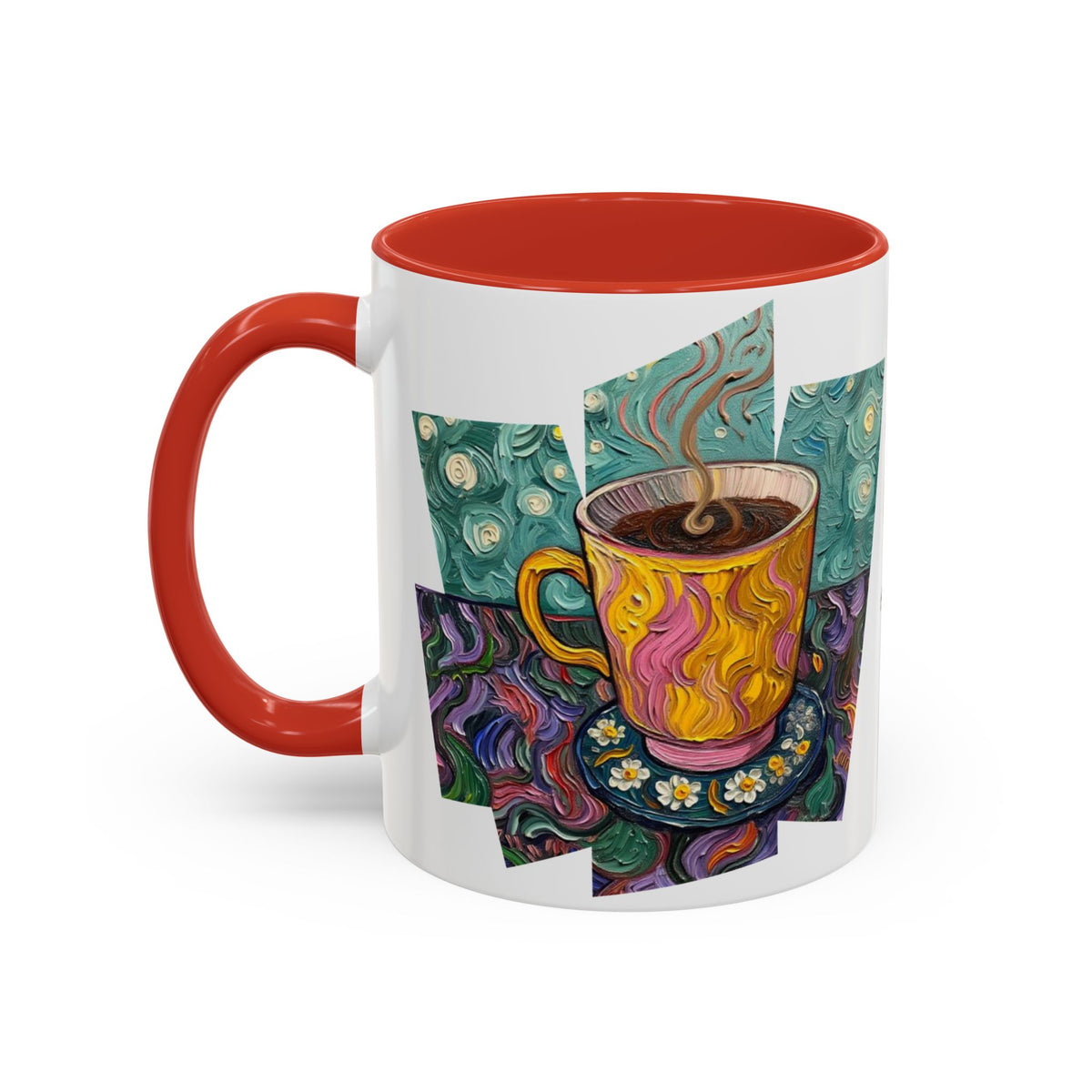Coffee Mug Colorful Art - Coffee Cup Unique Painterly Design - 'Perk Up'