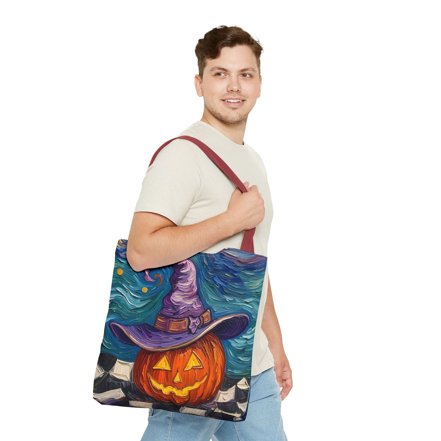 Halloween Tote Bag | Pumpkin After Midnight – Colorful Jack-O'-Lantern artistic design