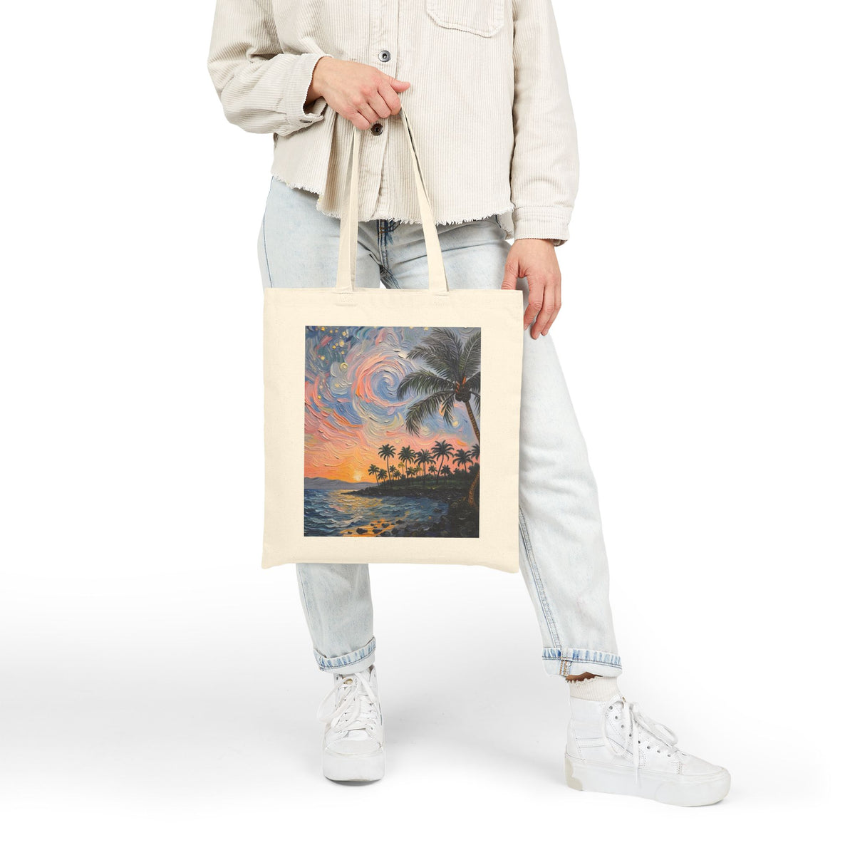 Tote — Tropical Sunset Palm Beach Canvas Tote