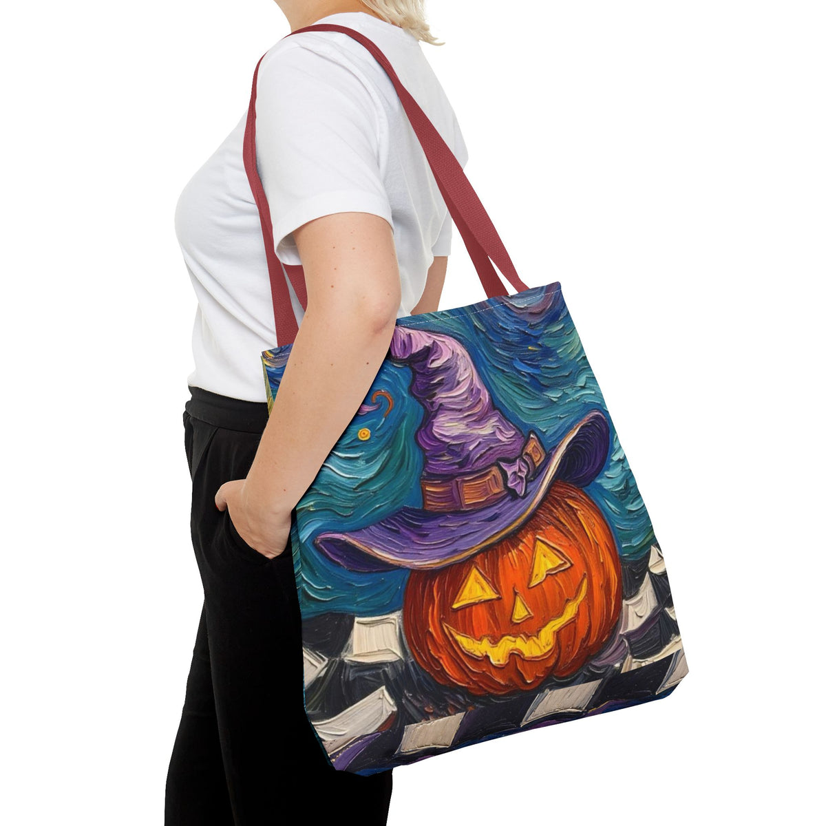 Halloween Tote Bag | Pumpkin After Midnight – Colorful Jack-O'-Lantern artistic design