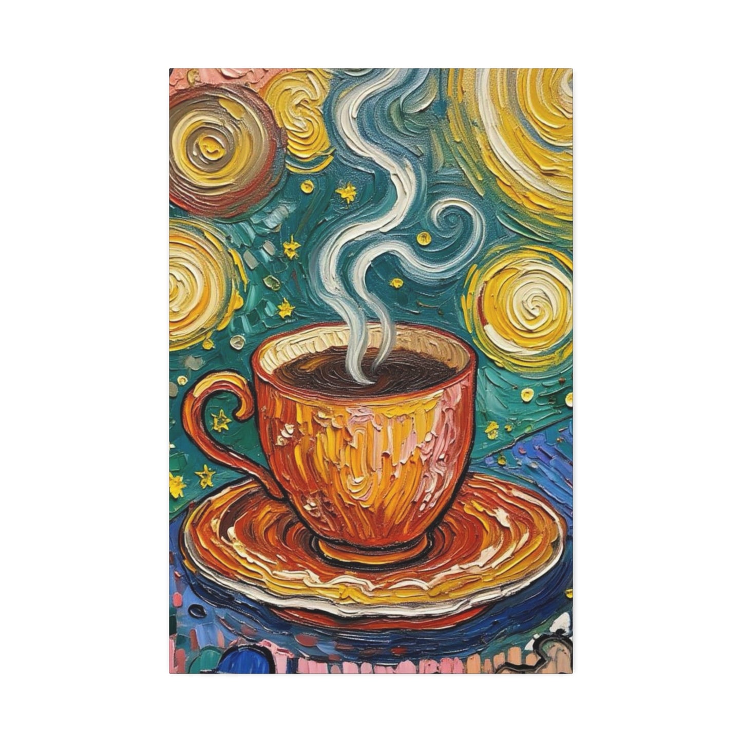 Coffee Starry Night Canvas Print — Stretched 1.5" Wall Art