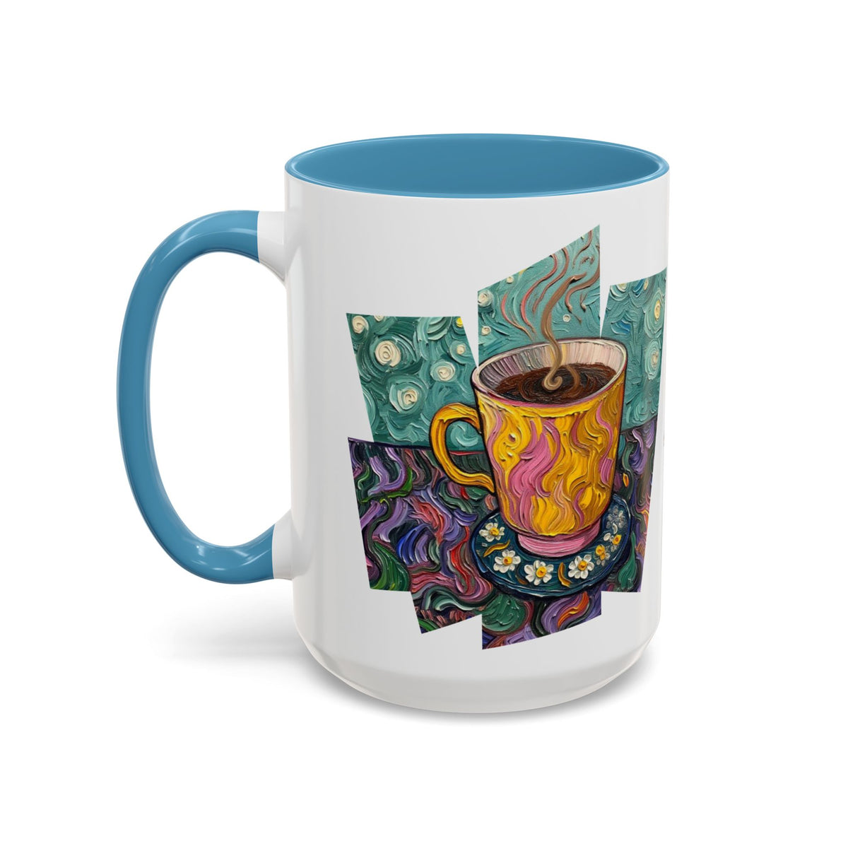 Coffee Mug Colorful Art - Coffee Cup Unique Painterly Design - 'Perk Up'
