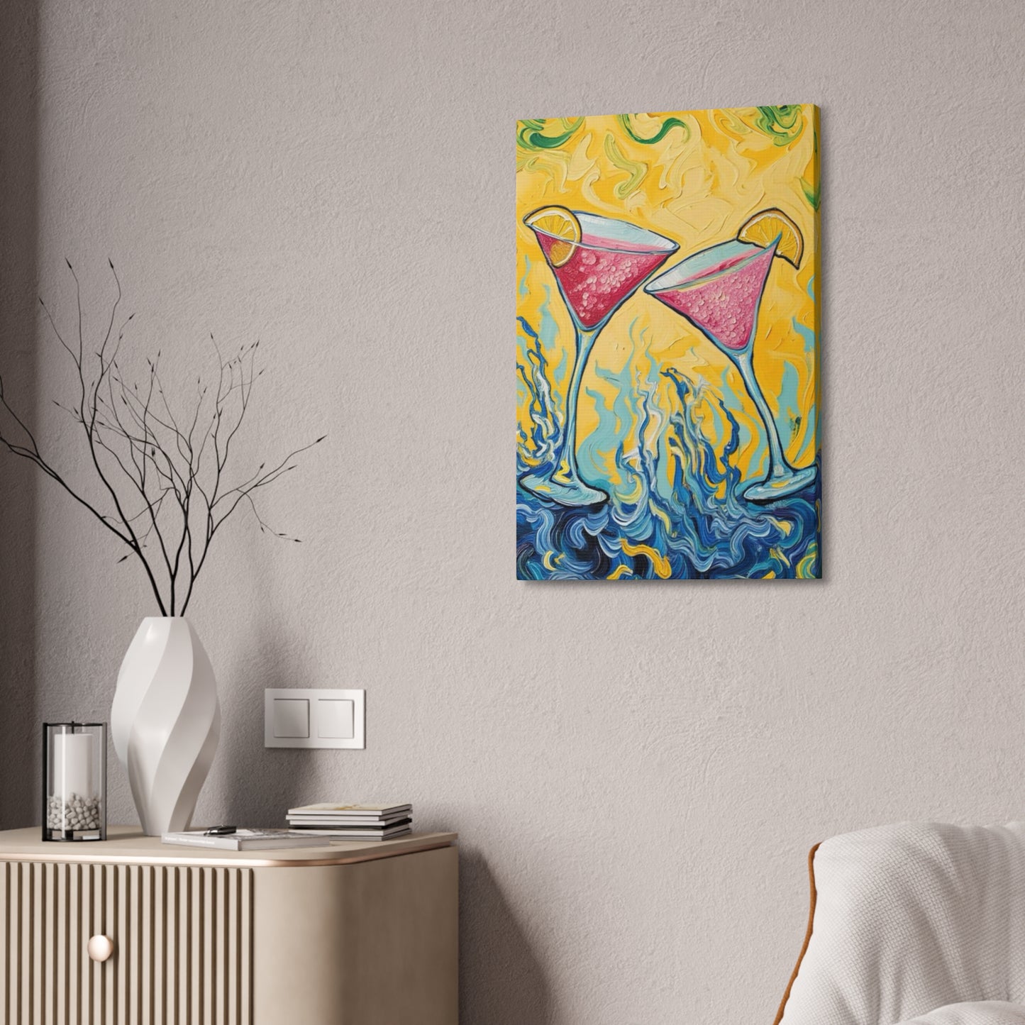 Canvas Wall Art - Refreshing Citrus Drink Unique Design - 'Cosmo Cuties'